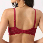 Maroon Lace Underwired Lightly Padded Push-Up Bra