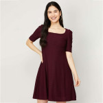 "Women Textured Skater Dress "