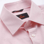 Men White & Red Slim Fit Micro Checked Pure Cotton Formal Shirt