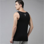 Men Black & Grey Printed Gym Vest