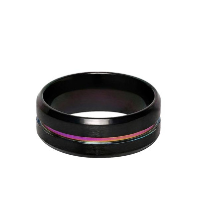 Men Black & Blue Solid Finger Ring