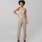 Beige Basic Jumpsuit